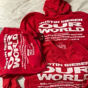 Limited edition VIP Justin Beiber World Tour sweatshirts